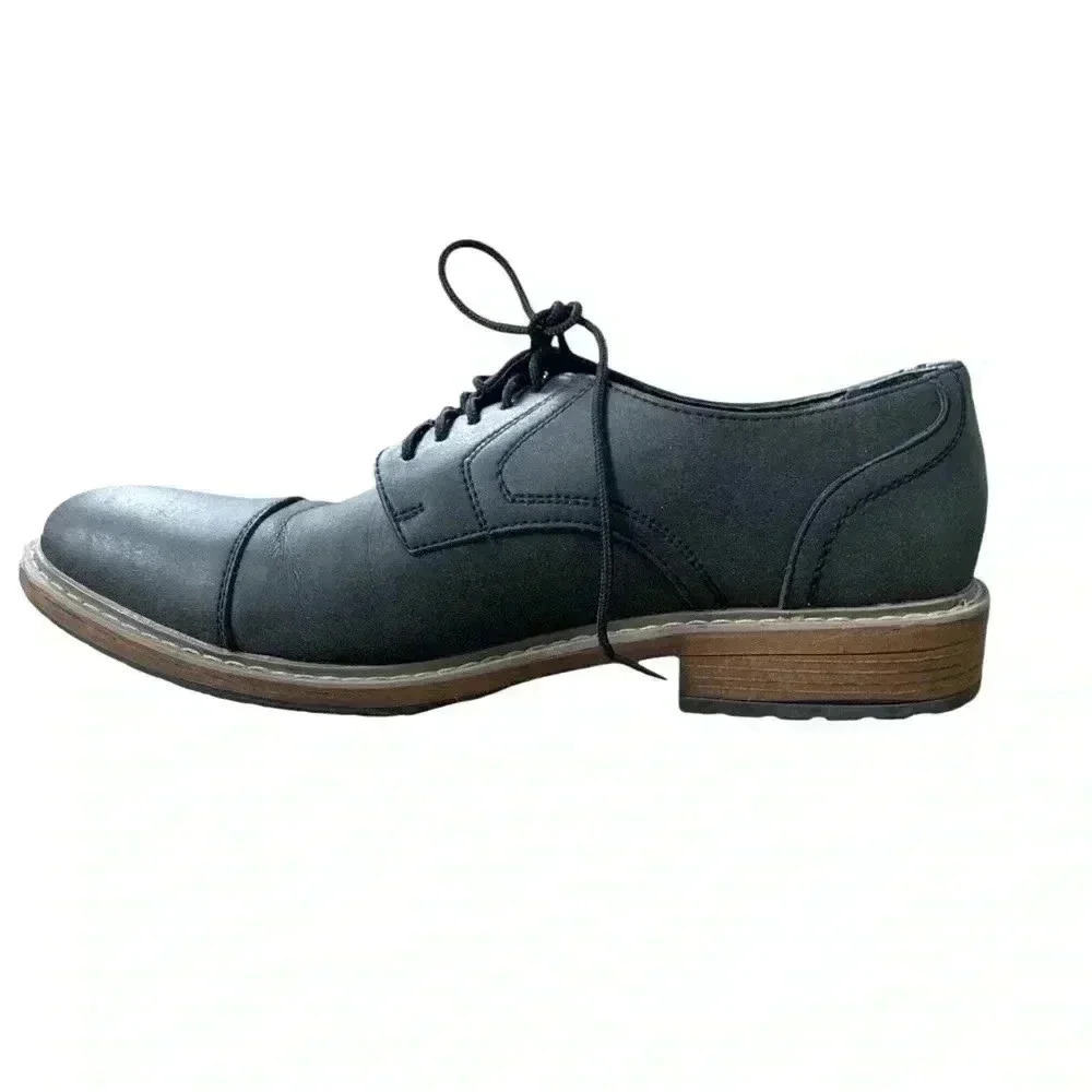 Perry Ellis Portfolio 100% Leather Grey Casual Shoes Size 10.5